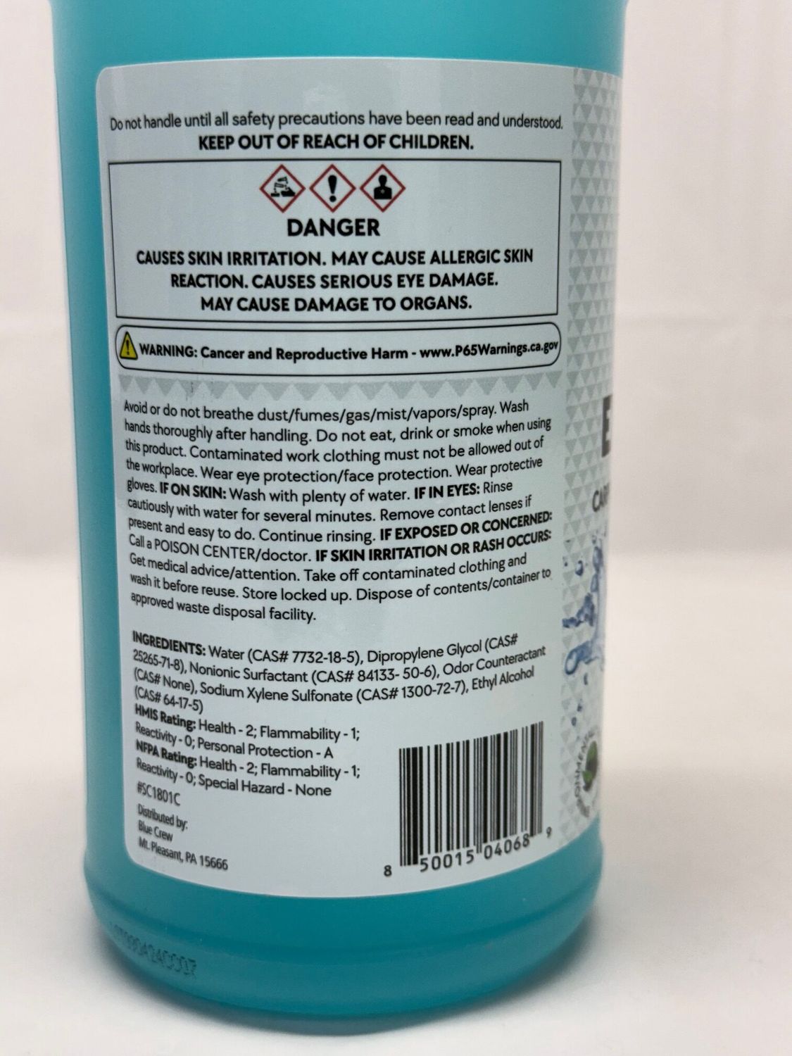 Shampoo, Carpet Blue Crew Carpet Extraction Shampoo 1qt.