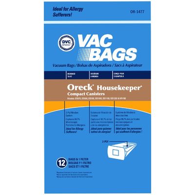 Bags, Paper, Type BB,  12 Pack, For Oreck Buster B Housekeeper Generic