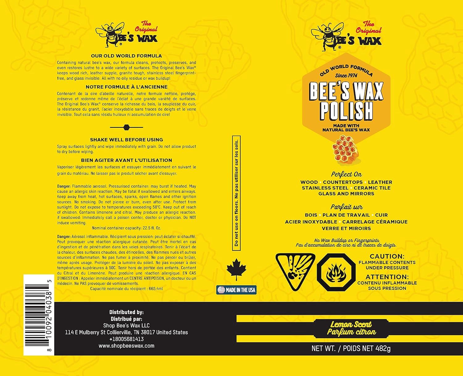 The Original Bee's Wax Old World Formula Furniture Polish