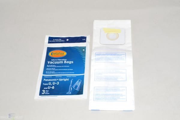 Bags, Paper, Type U, Type U3, Type U6, 3 Pack, For Panasonic Generic