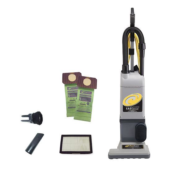 ProTeam ProForce 1200XP Commercial Upright Vacuum Cleaner with ProLevel Filtration, On-Board Tools for Carpets and Hard Floors 107251