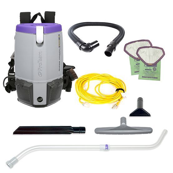 ProTeam Super Coach Pro 6, 6 qt. Backpack Vacuum With Xover Performance Telescoping Wand Tool Kit 107307