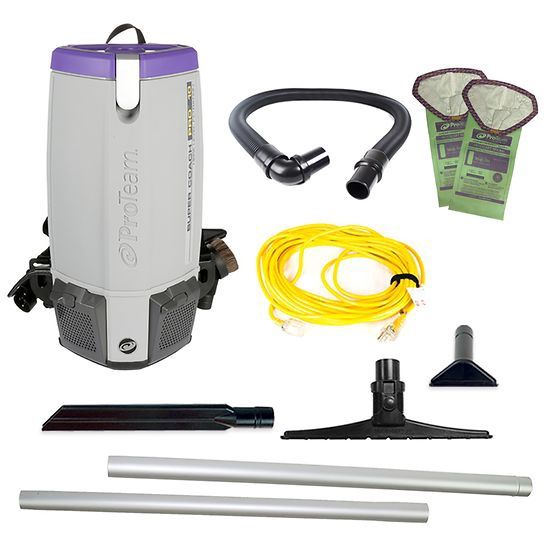 ProTeam Super Coach Pro 10, 10 qt. Backpack Vacuum With 15&quot; Carpet Sidewinder Tool Kit 107340