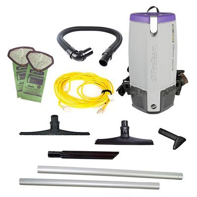 ProTeam Super Coach Pro 10, 10 qt. Backpack Vacuum With 15&quot; Carpet &amp; Hard Surface Sidewinder Tool Kit 107465