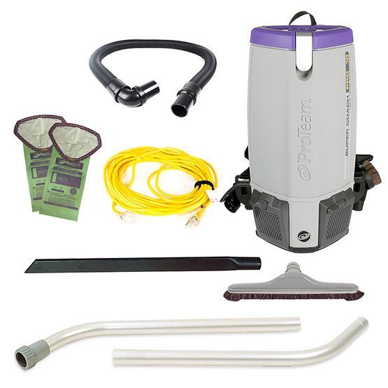 ProTeam Super Coach Pro 10, 10 qt. Backpack Vacuum w/ Hard Surface Tool With Horse Hair &amp; Nylon Brush Blend Tool Kit 107342