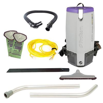 ProTeam Super Coach Pro 10, 10 qt. Backpack Vacuum w/ Hard Surface Tool With Horse Hair &amp; Nylon Brush Blend Tool Kit 107342