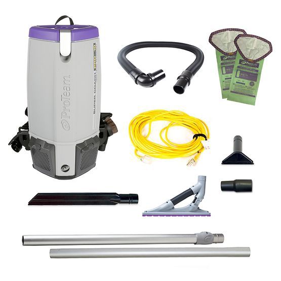 ProTeam Super Coach Pro 10, 10 qt. Backpack Vacuum With ProBlade Carpet Tool Kit 107536
