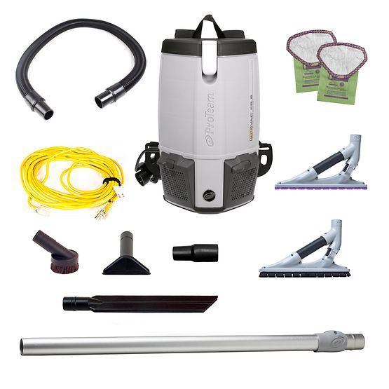 ProVac FS 6, 6 qt. Backpack Vacuum w/ ProBlade Hard Surface &amp; Carpet Floor Tool Kit 107613