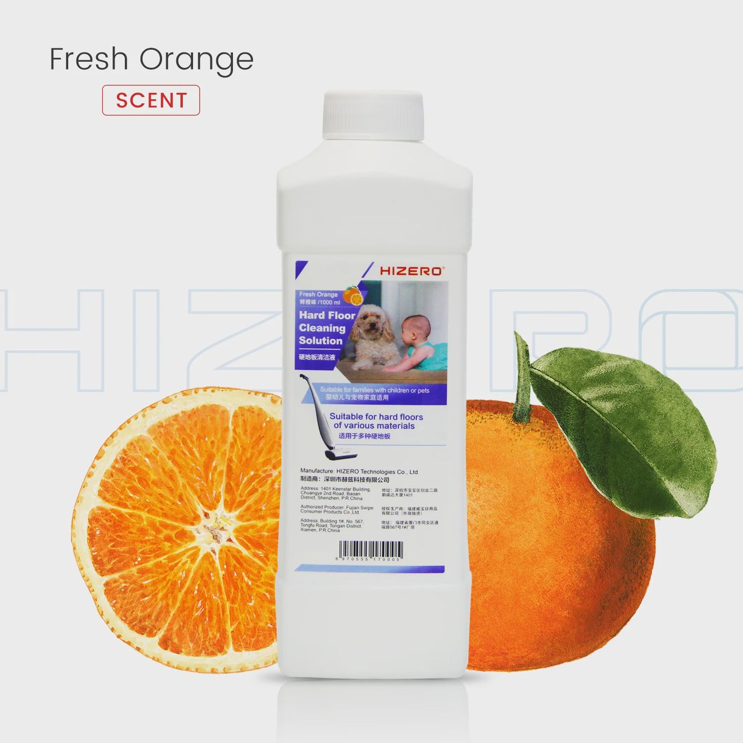 HiZero Cleaning Solution, HygieneHero HardFloor 1 Liter