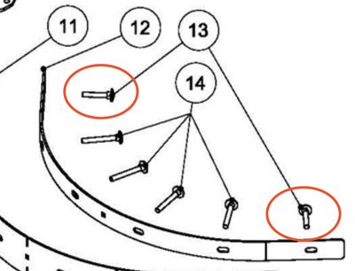 Bolt, Short, For Securing Squeegee On NSS Wrangler 1503AB