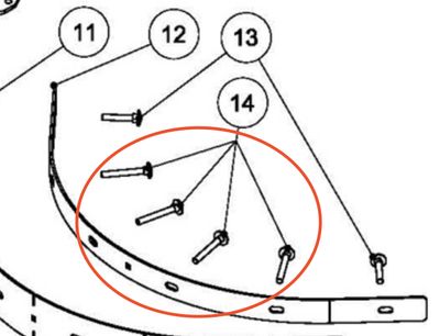 Bolt, Long, For Securing Squeegee On NSS Wrangler 1503AB