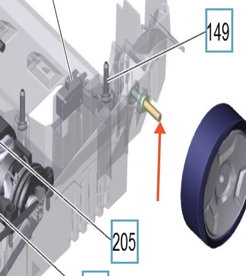 Axel Shaft, For Rear Wheels For CleanMax Champ & Tornado Single & Dual Motor Vacuums