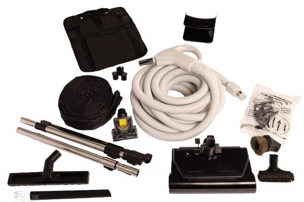 Central Vac Kit, Titan T7, Prime, 30&#39; D/C Hose Titan Deluxe Power Nozzle, Premium Tools