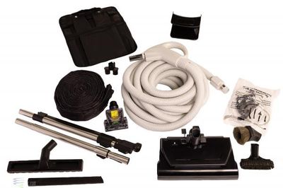 Central Vac Kit, Titan T7, Prime, 30&#39; D/C Hose Titan Deluxe Power Nozzle, Premium Tools
