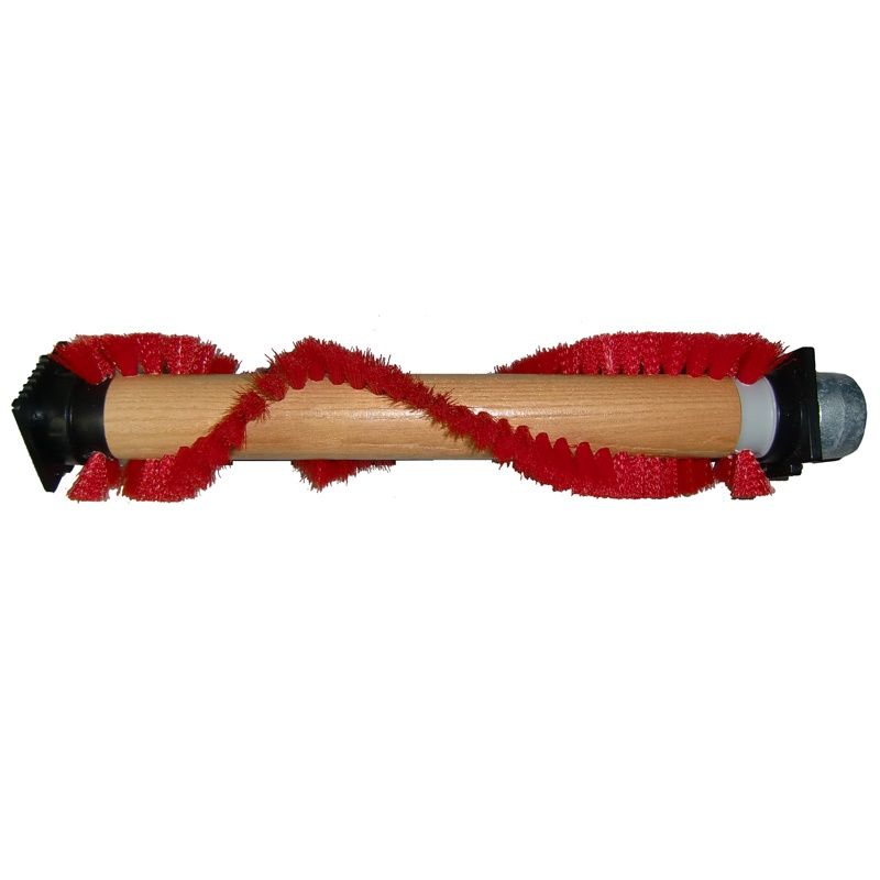 Brushroll, Thick, For Oreck, Metal Pulley Red Bristle 11-1/8&quot; wide