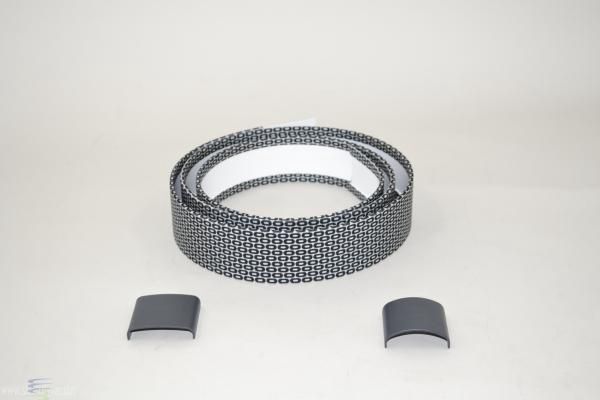 SEBO AIRBELT Replacement Textile, for K3 black, with 6048GS and 8034GS Clips (black/silver, ovals)