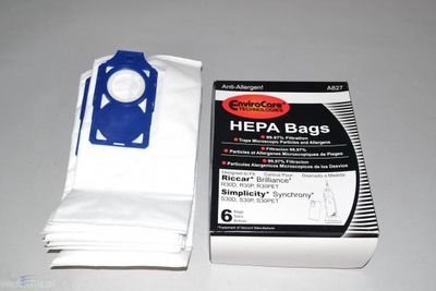 Bags, Cloth, Blue Collar, 6 Pack, For Riccar Brilliance Deluxe R30D, R30P, R30PET, Simplicity S30, S30D, S30P Generic