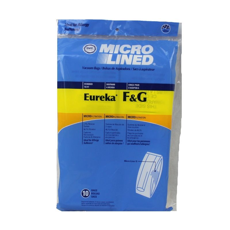 Bags, Paper, Type F&amp;G, 10 Pack, For Eureka, Sanitaire Generic