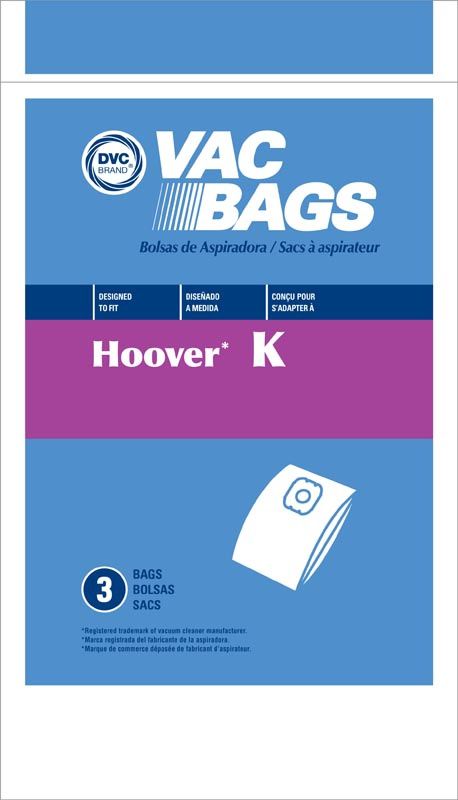 Bags, Paper, Type K, 3 Pack, For Hoover Spirit Canister, Generic