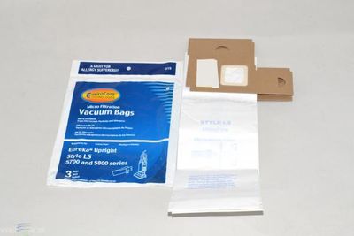Bags, Paper, Type LS, 3 Pack, For Eureka 5700, 5800 Series, Generic