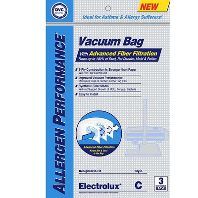 Bags, Cloth, Type C, 3 Pack, For Electrolux
