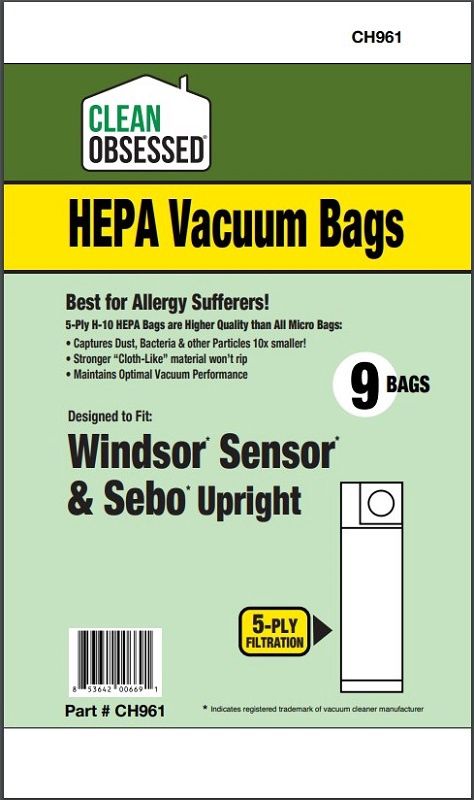 Bags, Paper, Type RL, 10pk, Windsor Sensor Sebo G/X Karcher, CO