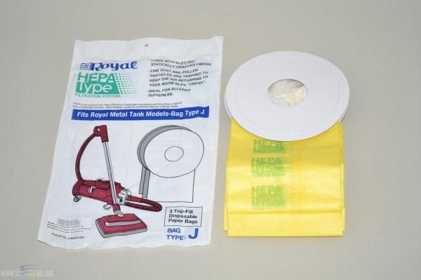 Bags, Paper, Type J, 3 Pack, For Dirt Devil, Royal Tank Vacuum Cleaners, Genuine