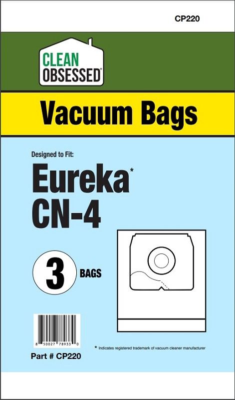 Bags, Paper, Type CN-4, 3 Pack, For Eureka 900A, CP220, Generic