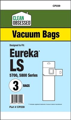Bags, Paper, Type LS, 3 Pack, For Eureka 5700, 5800 Series, CP239, Generic