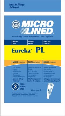 Bags, Paper, Type PL, 3 Pack, For Eureka, Generic