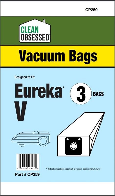 Bags, Paper, Type V, 3 Pack, For Eureka, CP259, Generic