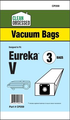 Bags, Paper, Type V, 3 Pack, For Eureka, CP259, Generic