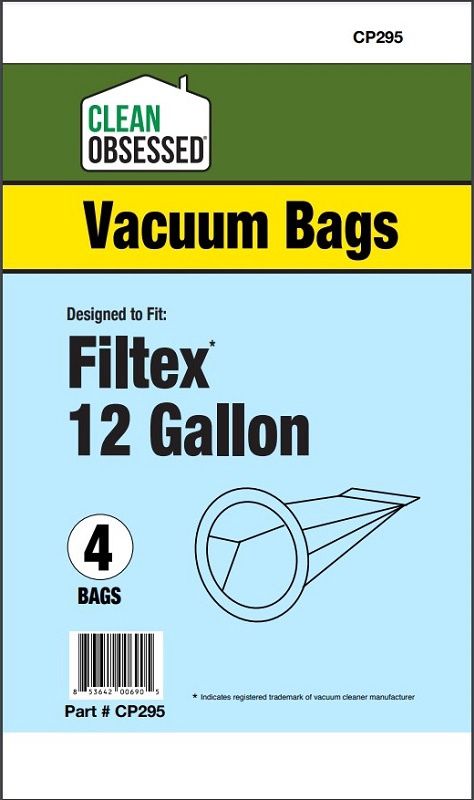 Bags, Paper, 12 Gallon, 13.5&quot; Diameter Collar, For Larger Central Vac Systems, CP295, Generic