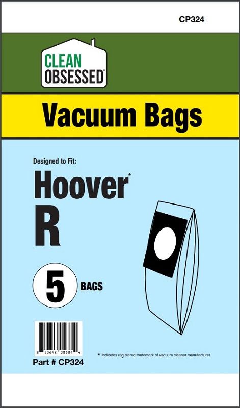 Bags, Paper, Type R, 5 Pack, For Hoover Canister Tempo, CP324, Generic