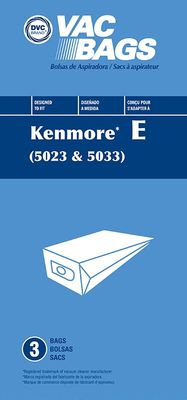Bags, Paper, Type E, For Kenmore 5023, 5033, Generic