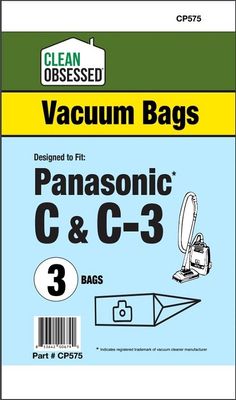Bags, Paper, Type C, Type C-3, 3 Pack, For Panasonic MC-9500 Series, CP575, Generic