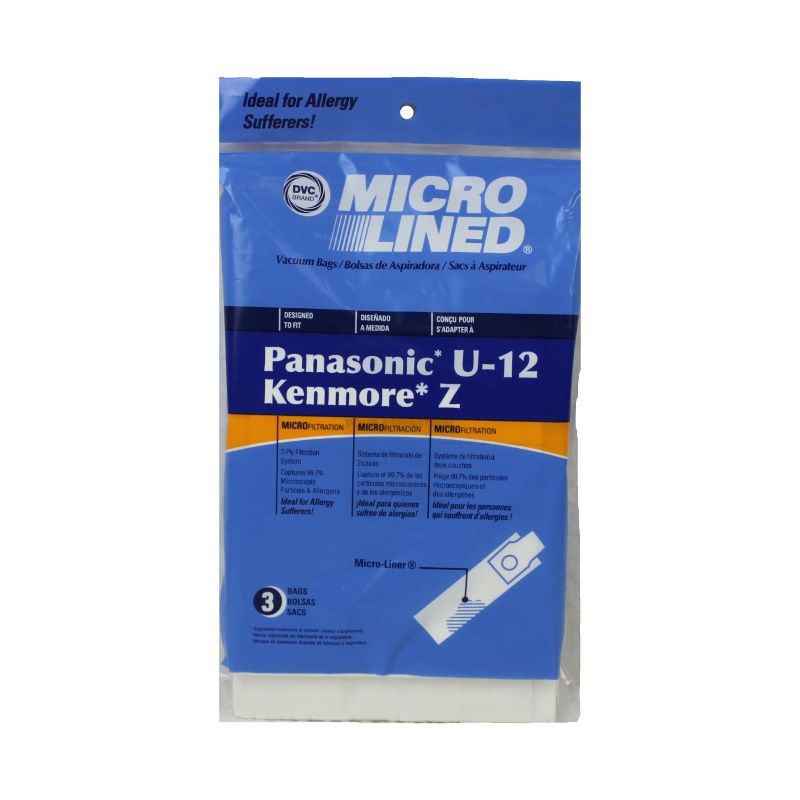 Bags, Paper, Type Z, Type U-12, Type, U14, 3 Pack, For Panasonic, Kenmore, Generic