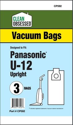 Bags, Paper, Type Z, Type U-12, Type, U14, 3 Pack, For Panasonic, Kenmore, CP592, Generic