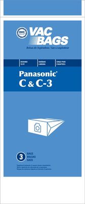 Bags, Paper, Type C, Type C-3, 3 Pack, For Panasonic MC-9500 Series, Generic
