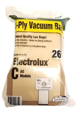 Bag, Cloth, Type C, 26 Pack, For Clean Obsessed CO763, CO888, Electrolux, Style C, Perfect C101, C103, C104, CLC26, Generic