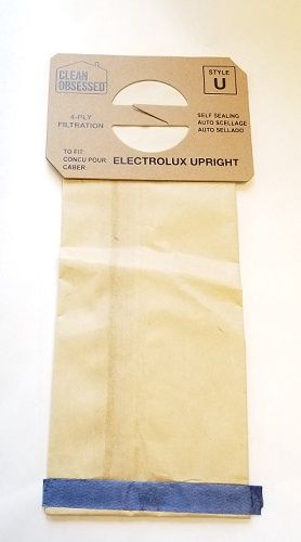 Bags, Paper, Type U, 100 Pack, For Electrolux Upright, CLU100, Generic