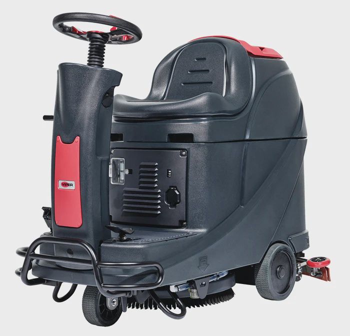 VIPER AS530R-TPPL AS530R: 20&quot;, 19-GALLON, MICRO-RIDER RIDE-ON SCRUBBER, PAD DRIVER + BRUSHES, 28&quot; SQUEEGEE, 25-AMP SHELF CHRGR, 120 AH TPPL BATTS, SCRUBBER