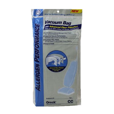 Bags, Cloth, Type CC, 8 Pack, For Oreck XL Synthetic, DVC