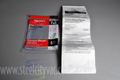 Bags, Paper, Type F&amp;G, 5 Pack, For Eureka, Sanitaire, Genuine