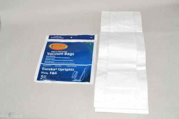 Bags, Paper, Type F&amp;G, 3 Pack, For Eureka, Sanitaire, EnviroCare