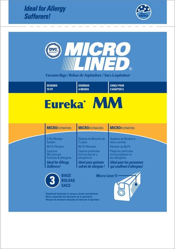 Bags, Paper, Type MM, 3 Pack, For Eureka Mighty Mite, Sanitaire 3670, 3680 Series, Clean Obsessed CO711 Canister Vacuums, DVC