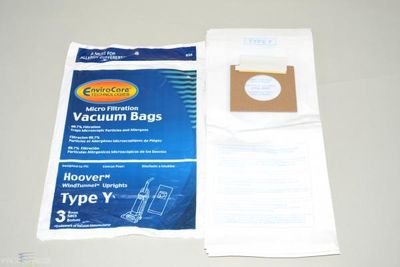 Bags, Paper, Type Y, 3 Pack, For Hoover Windtunnel, Tempo, EnviroCare