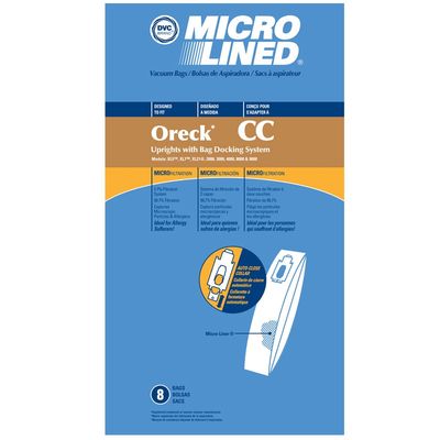 Bags, Paper, Type CC, 8 pack, For Oreck CC / XL, DVC