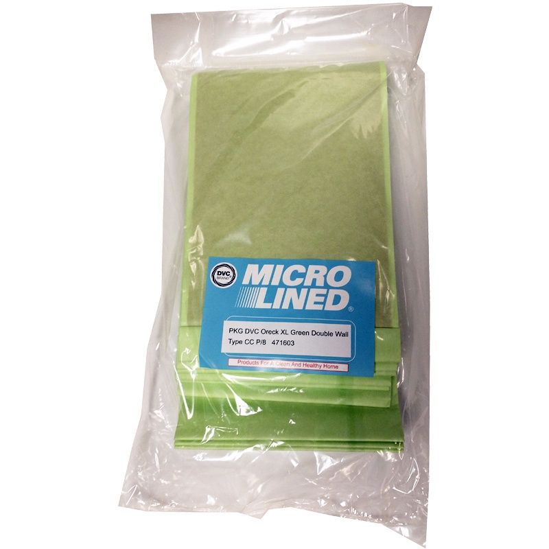 Bags, Paper, Type CC, 8 pack, Green, Double Walled, For Oreck CC / XL, DVC