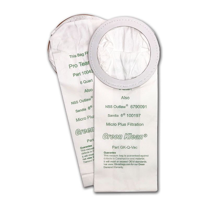 Bags, Paper, 10 Pack, Round Neck, 6QT, Windsor BV11, VP6, ProTeam PV100, Quarter Vac, Alpine, AviationVac, Quiet Pro-BP, TrailVac, Sandia 6 Series, Tennant-Nobles Trailblazer, Trailblazer Lite, NSS Ou